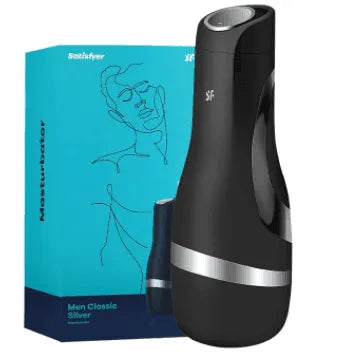 Satisfyer Man Classic Silver - Masturbador Masculino - Libertina Sex Shop - homens, satisfyer, simulador de sexo oral masculino - Sex Shop Vibradores